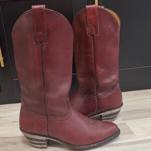 Vintage Frye Cowboy Boots – Made in USA – Size 12 EE Oxblood